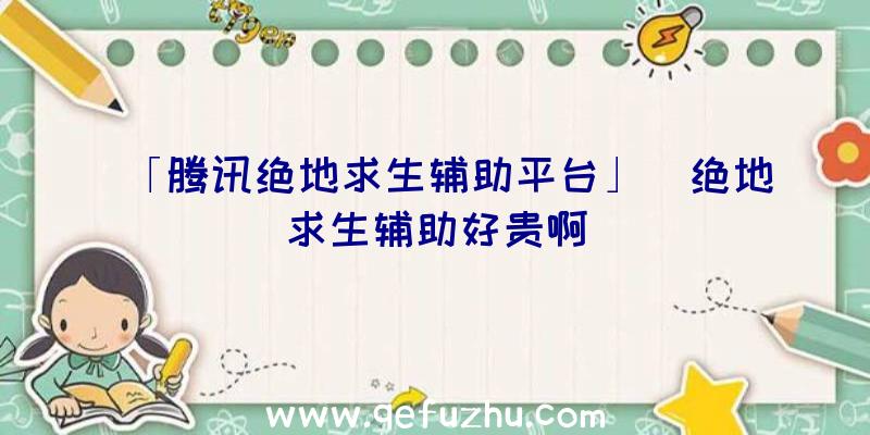 「腾讯绝地求生辅助平台」|绝地求生辅助好贵啊